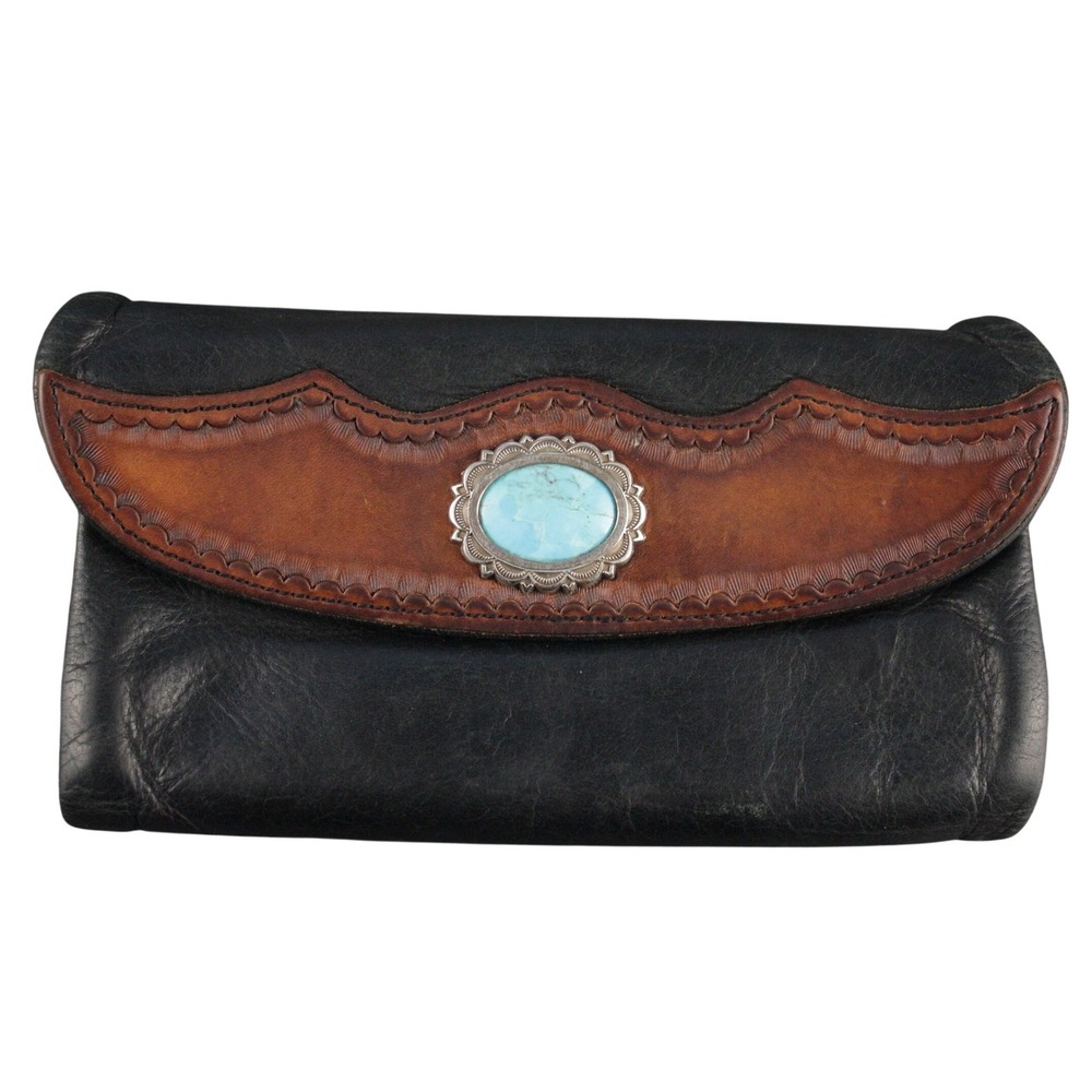 Appaloosa Trading Co Durango CO Tooled Leather Concho Trifold Wallet
